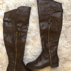 Brown tall boots